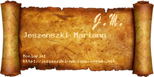 Jeszenszki Mariann névjegykártya