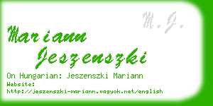 mariann jeszenszki business card